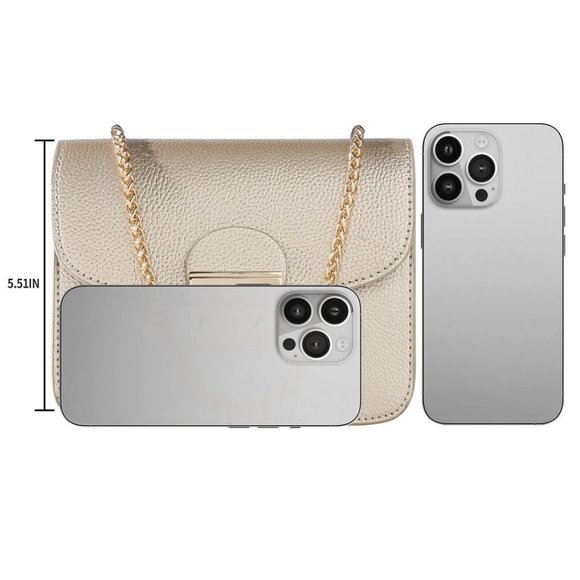 Small Evening Bags for Women Crossbody Bag Chain - Gold - Picture 3 of 7